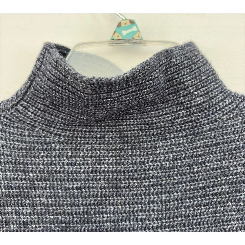 Bartolini Womens‎ Mock Neck Sweater Blue Gray Cashmere Wool Blend Italy Small